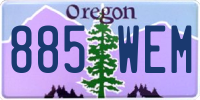 OR license plate 885WEM