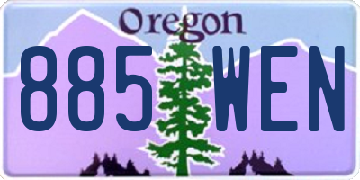 OR license plate 885WEN