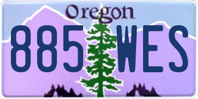 OR license plate 885WES