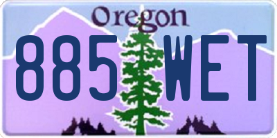 OR license plate 885WET