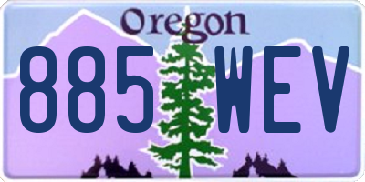 OR license plate 885WEV