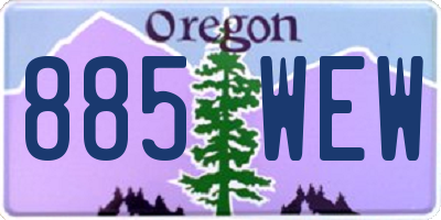 OR license plate 885WEW