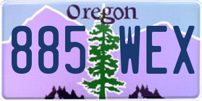 OR license plate 885WEX