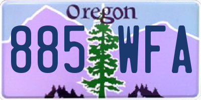 OR license plate 885WFA