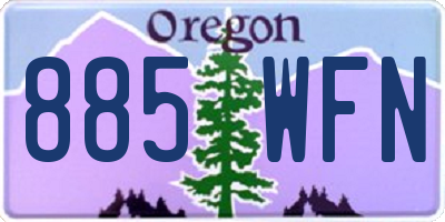 OR license plate 885WFN