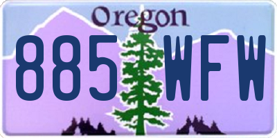 OR license plate 885WFW