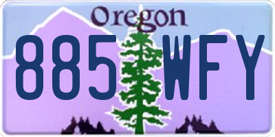 OR license plate 885WFY