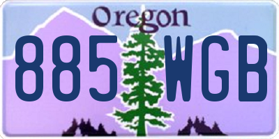 OR license plate 885WGB