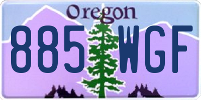 OR license plate 885WGF