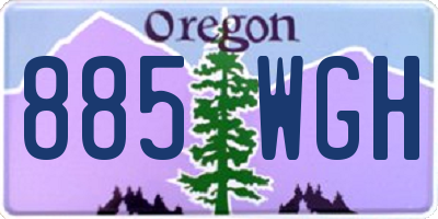 OR license plate 885WGH
