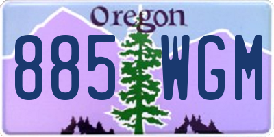 OR license plate 885WGM