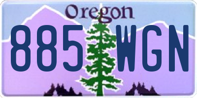 OR license plate 885WGN