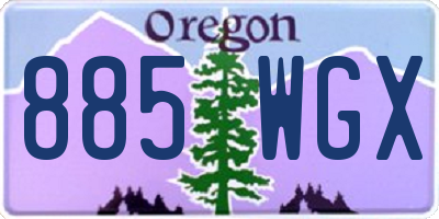 OR license plate 885WGX