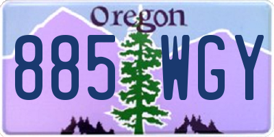 OR license plate 885WGY