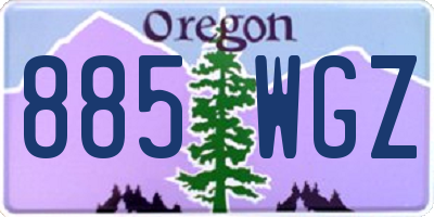 OR license plate 885WGZ