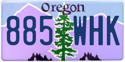 OR license plate 885WHK