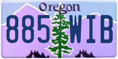 OR license plate 885WIB