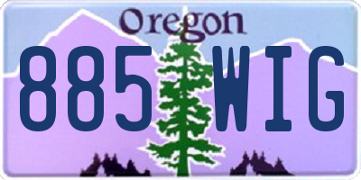 OR license plate 885WIG