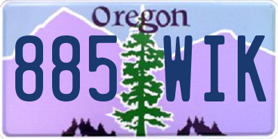 OR license plate 885WIK