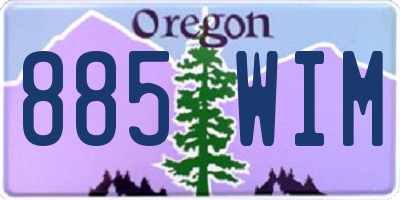 OR license plate 885WIM