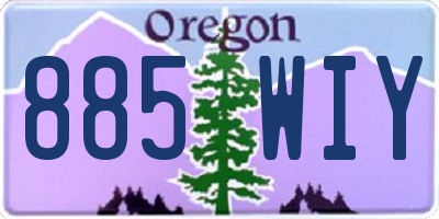 OR license plate 885WIY