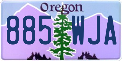 OR license plate 885WJA