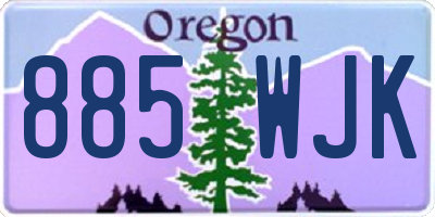 OR license plate 885WJK