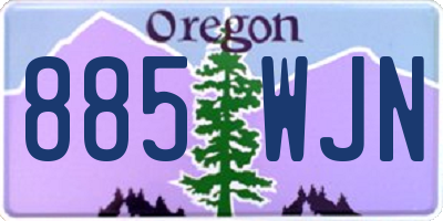 OR license plate 885WJN
