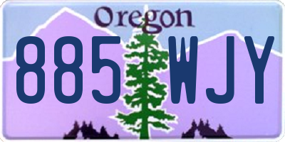 OR license plate 885WJY