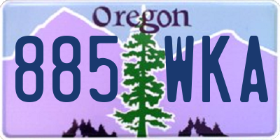 OR license plate 885WKA