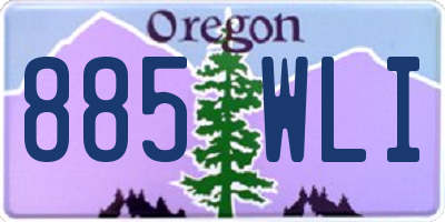OR license plate 885WLI