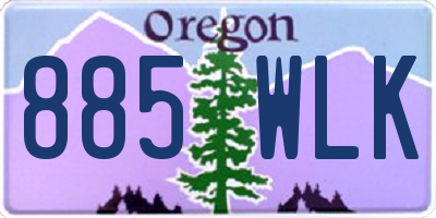 OR license plate 885WLK