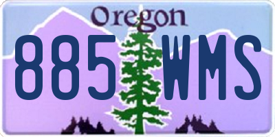 OR license plate 885WMS