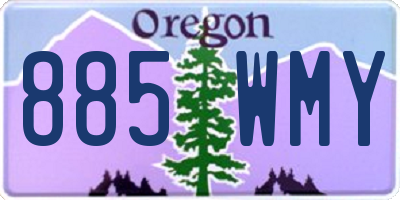 OR license plate 885WMY
