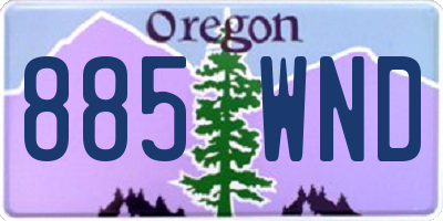 OR license plate 885WND