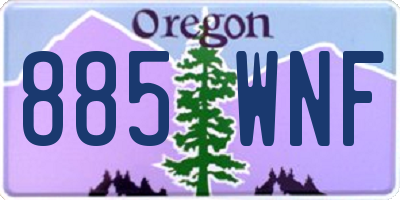 OR license plate 885WNF