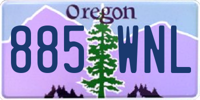 OR license plate 885WNL