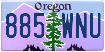 OR license plate 885WNU