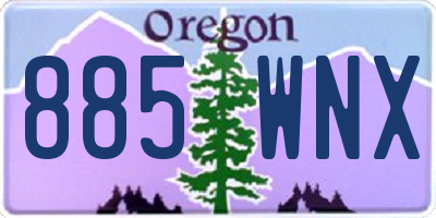 OR license plate 885WNX