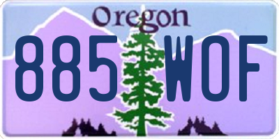 OR license plate 885WOF