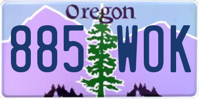 OR license plate 885WOK