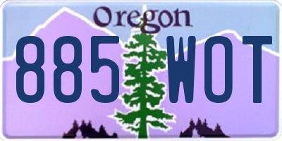 OR license plate 885WOT