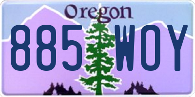 OR license plate 885WOY
