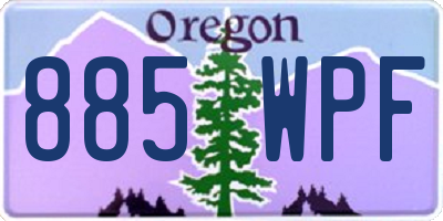 OR license plate 885WPF