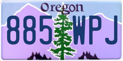 OR license plate 885WPJ