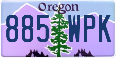 OR license plate 885WPK