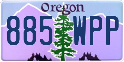 OR license plate 885WPP