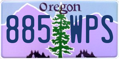 OR license plate 885WPS