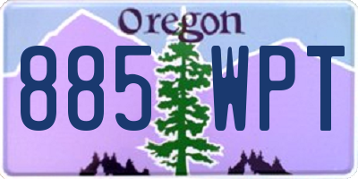 OR license plate 885WPT