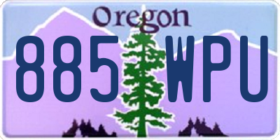 OR license plate 885WPU